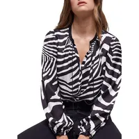 Zebra-Print Tunic Blouse