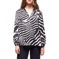 Zebra-Print Tunic Blouse