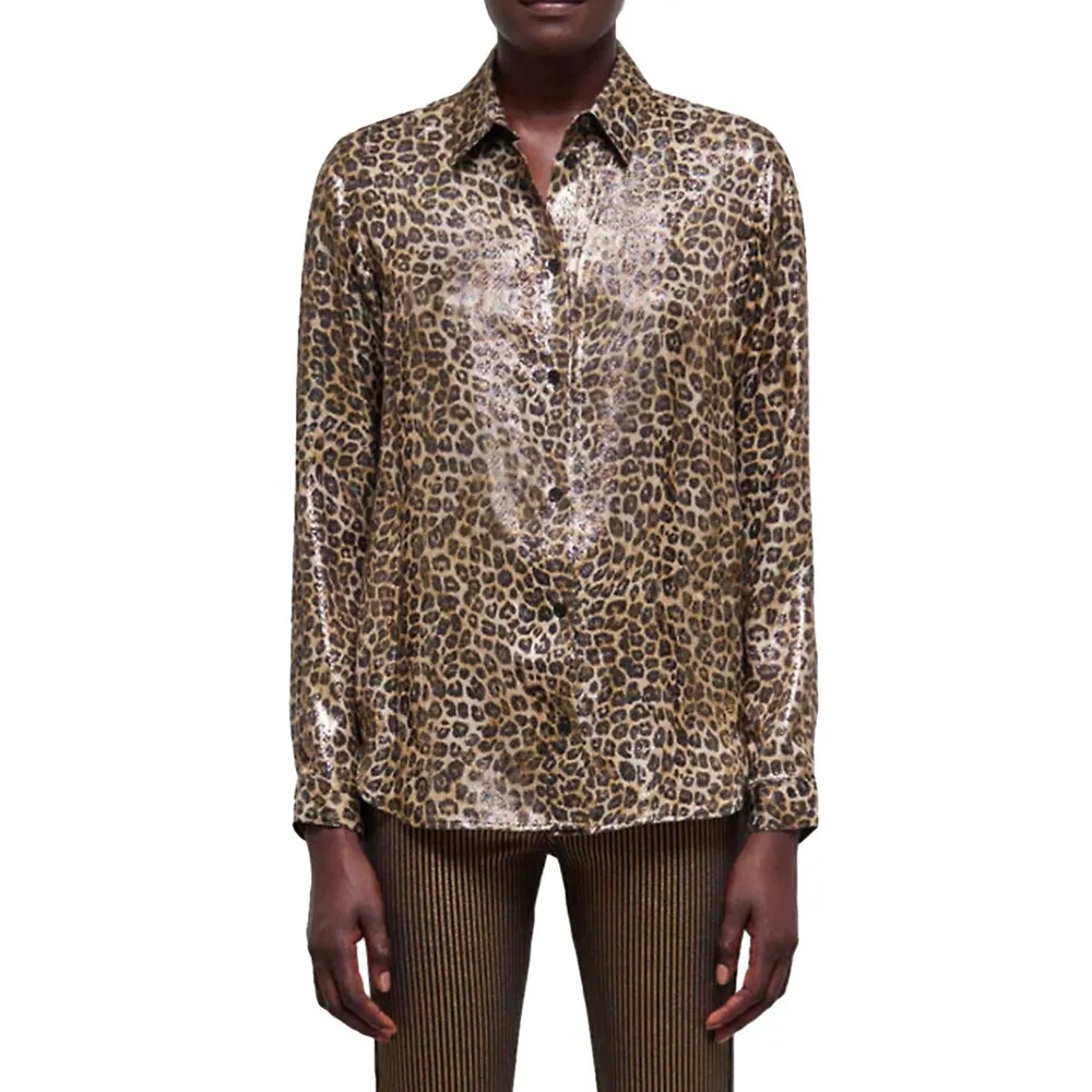 Flowing Leopard-Print Shirt