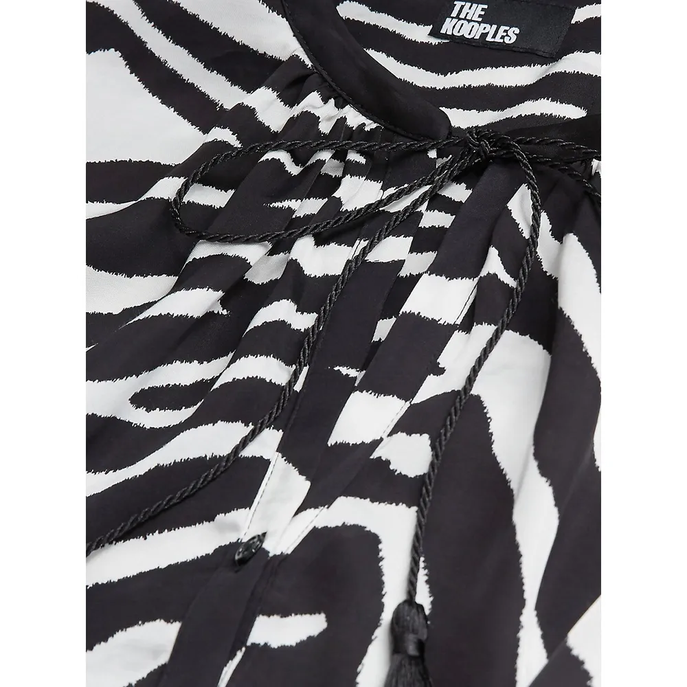 Zebra-Print Blouson Dress