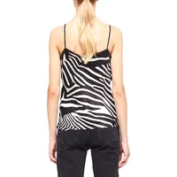 Zebra-Print Lace-Trim Camisole