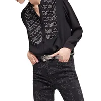 Embellished Mockneck Shirt