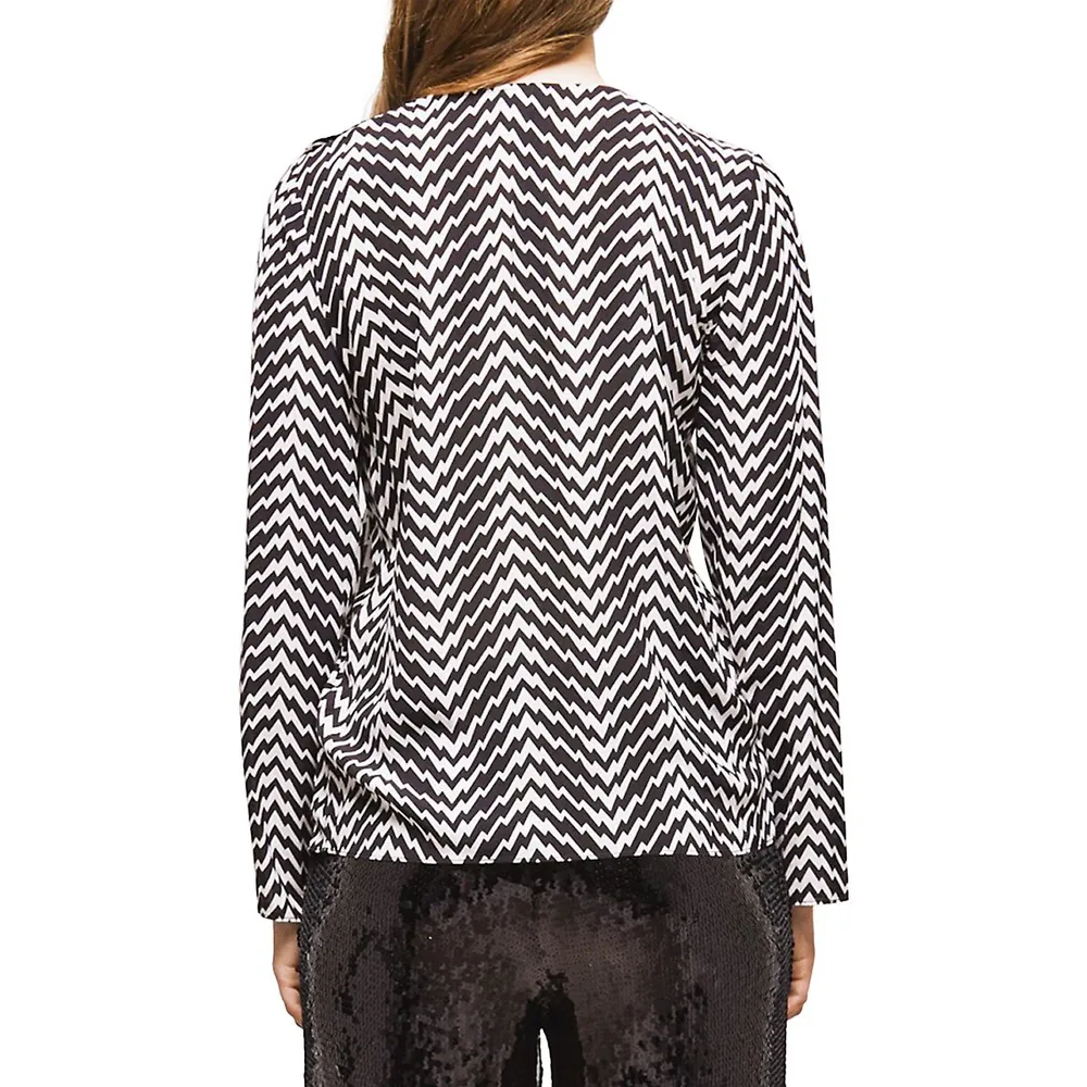 Zig-Zag Long-Sleeve Top