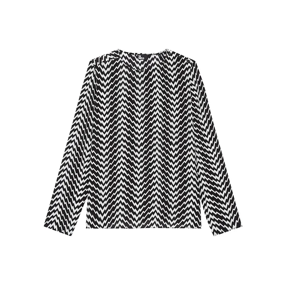 Zig-Zag Long-Sleeve Top