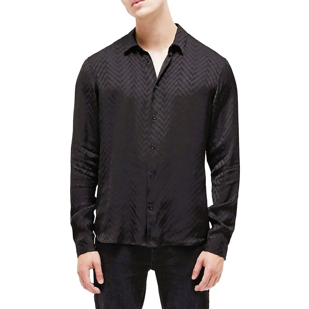 Zig-Zag Patterned Long-Sleeve Shirt