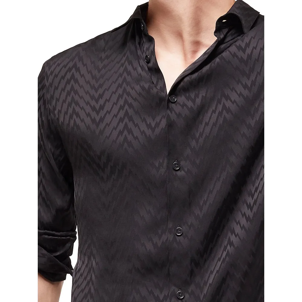 Zig-Zag Patterned Long-Sleeve Shirt