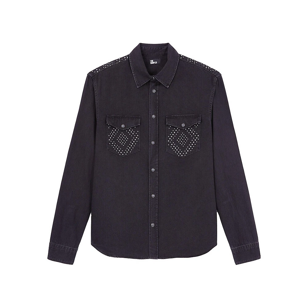 Two-Pocket Studded Western Shirt