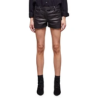 Tonal-Studded Leather Shorts
