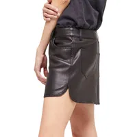 Studded Leather Mini Skirt