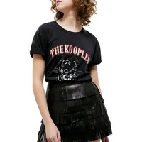 Fringed Leather Mini Skirt