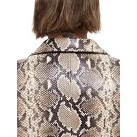 Snakeskin-Print Leather Blazer