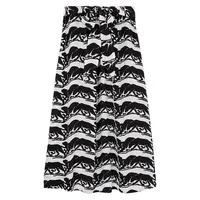Panther-Print Hipster Midi Skirt