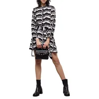 Panther-Print Belted Dress