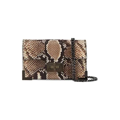 Small Emily Python-Print Clutch