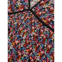 Floral-Print Layered Ruffle Mini Dress