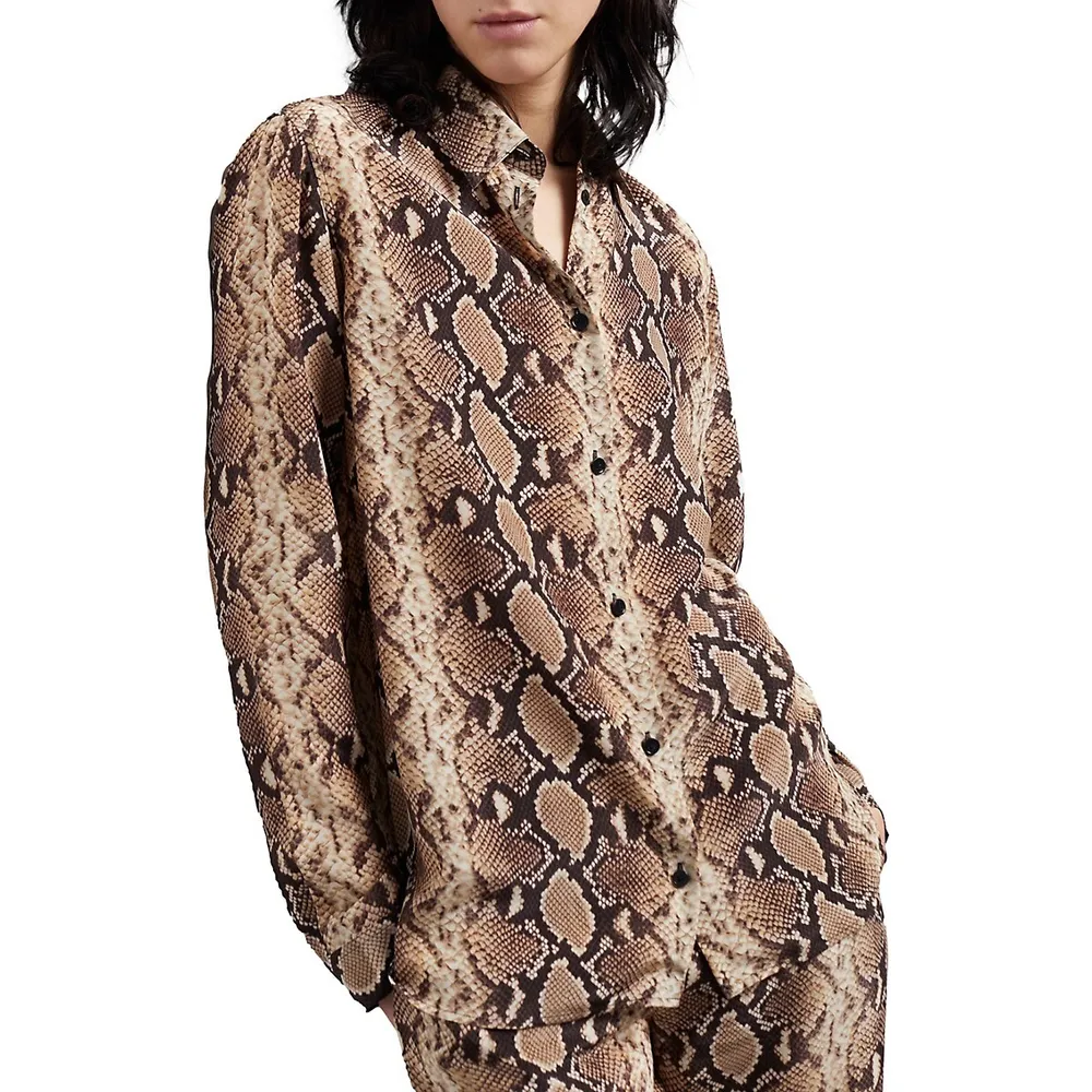 Python-Print Silk Shirt