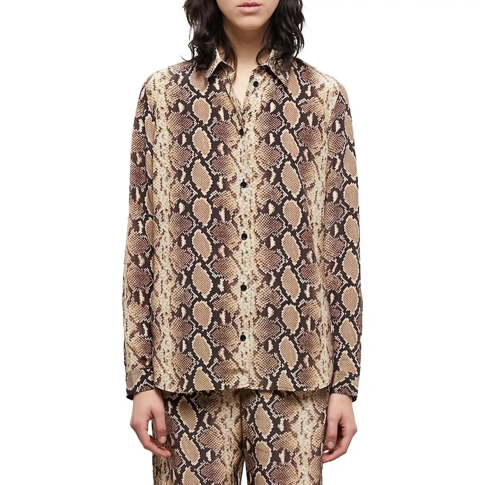 Python-Print Silk Shirt