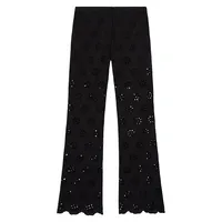 Broderie Anglaise Flared Pants