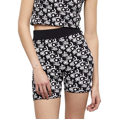 Logo-Print Knit Cycling Shorts