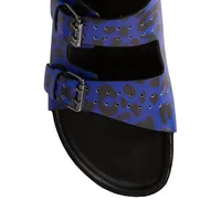 Leopard-Print Leather Sandals
