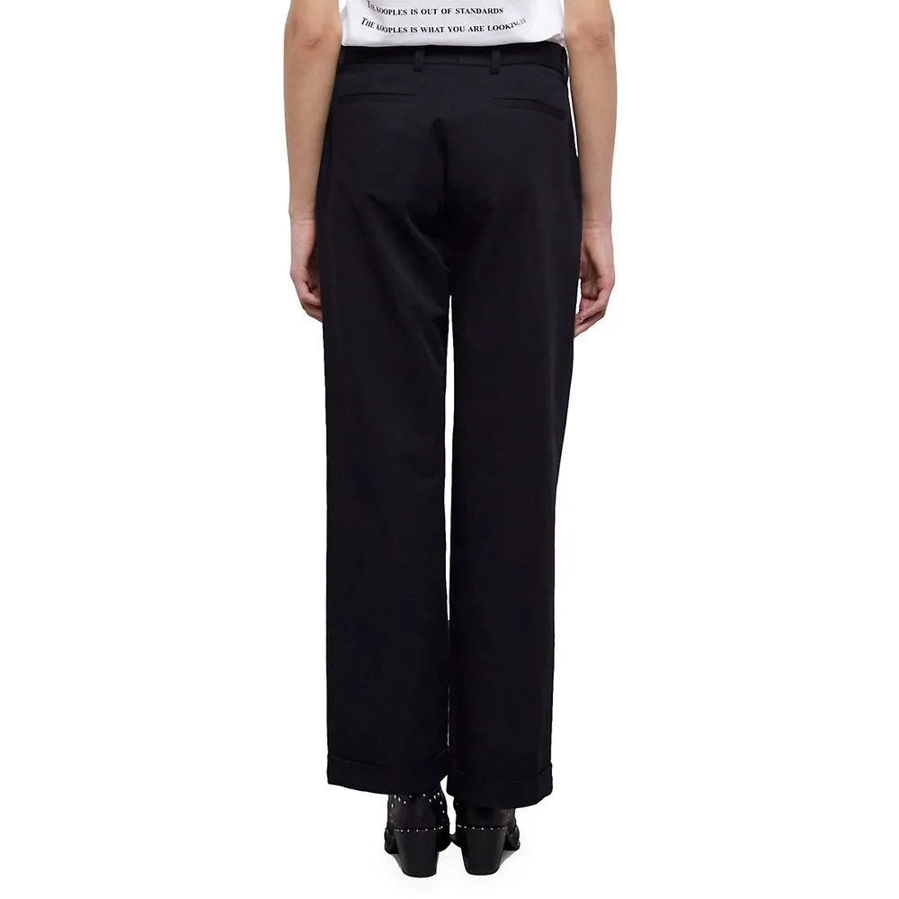 Cuffed Wide-Leg Pants