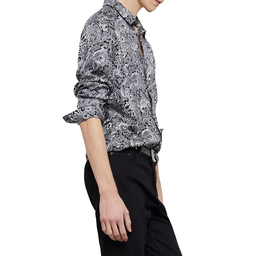 Paisley-Print Viscose Shirt