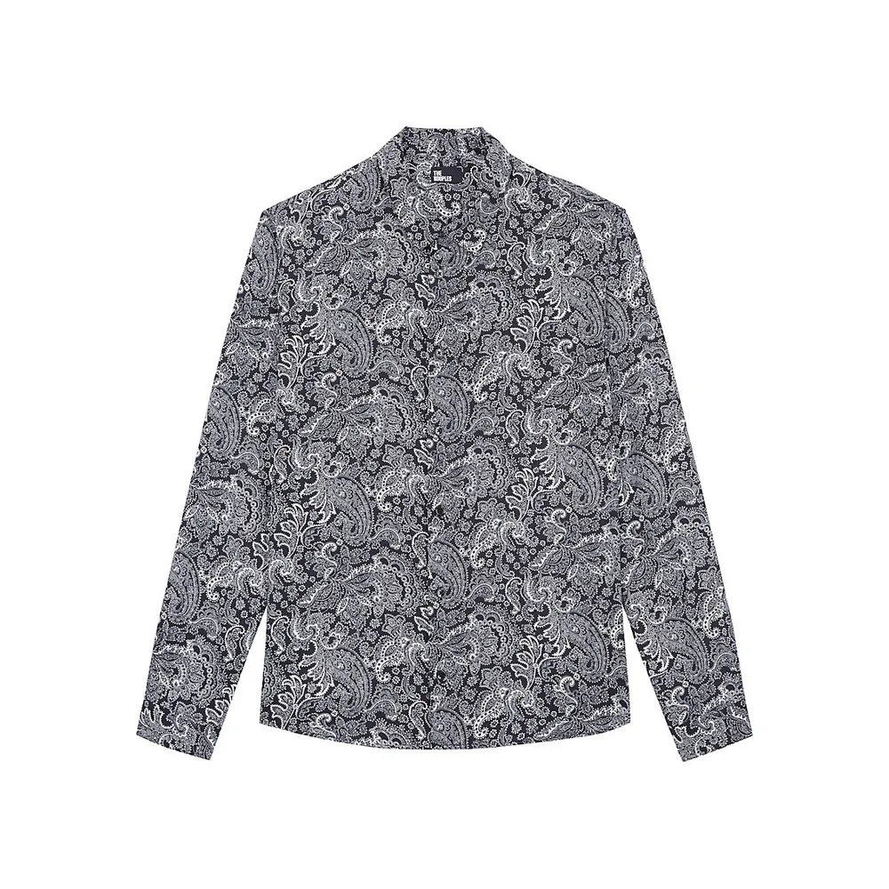 Paisley-Print Viscose Shirt