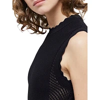 Sleeveless Textured Knit Mini Dress