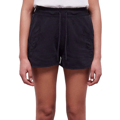 Western-Style Embroidered Fleece Shorts