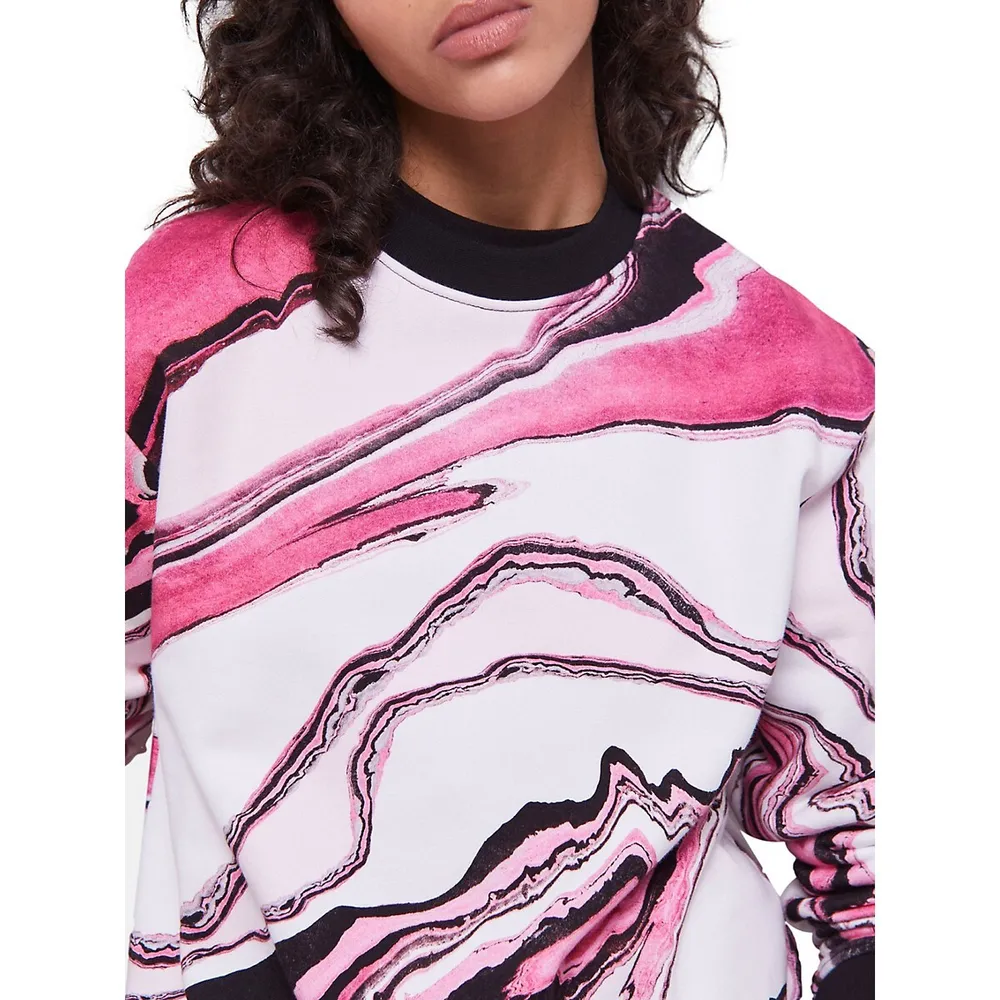 Marble-Print Sweatshirt