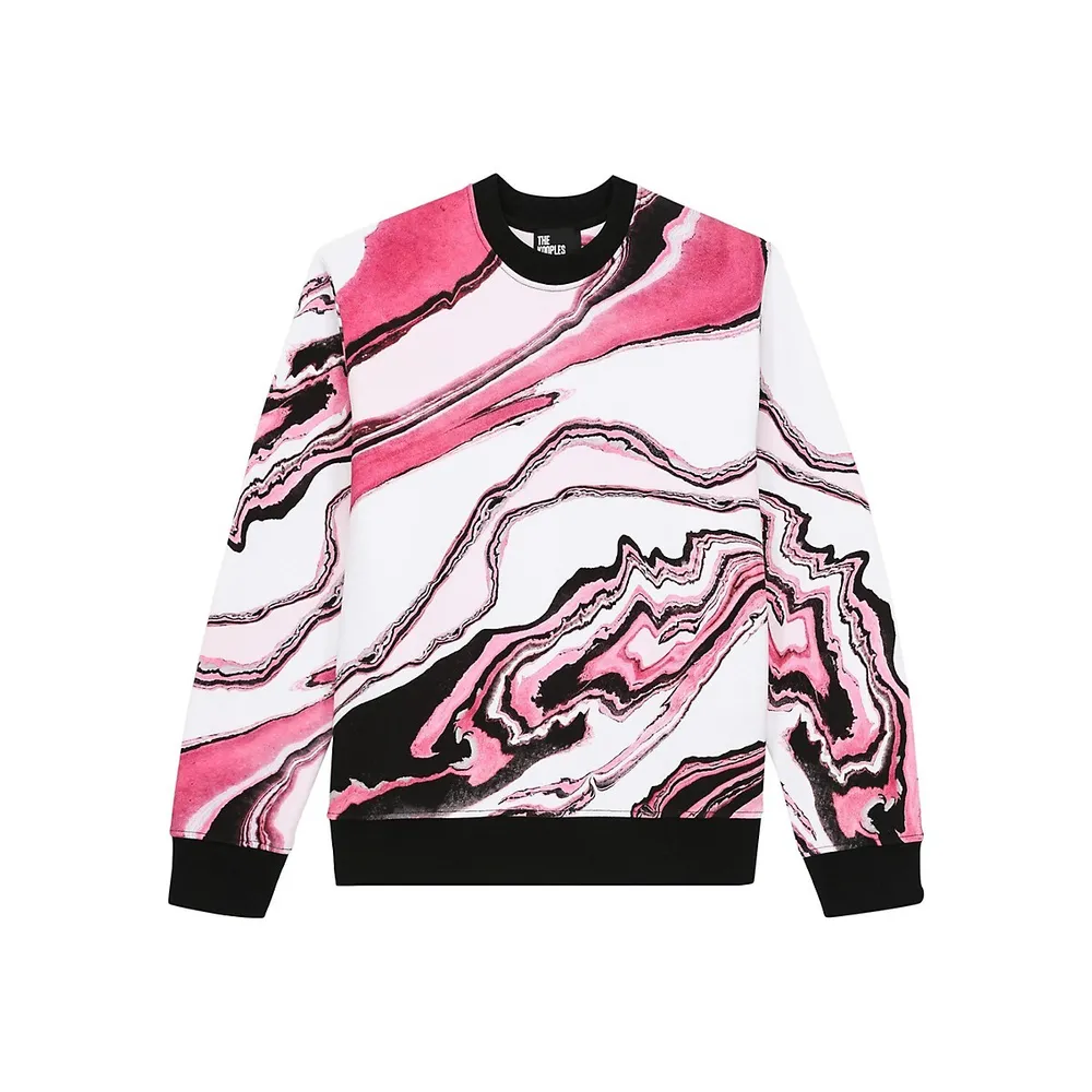 Marble-Print Sweatshirt