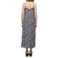 Paisley-Print Midi Slip Dress