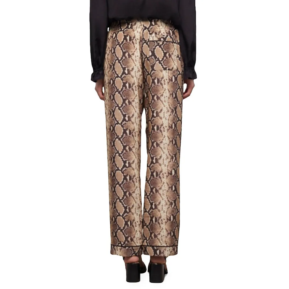 Python-Print Silk Pants