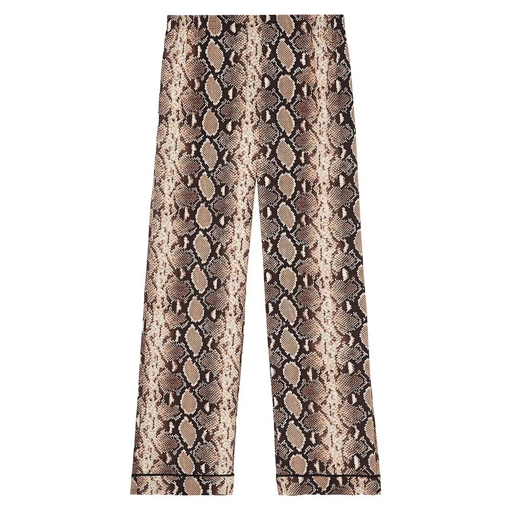 Python-Print Silk Pants