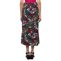 Floral-Print Midi Skirt
