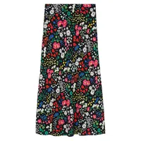 Floral-Print Midi Skirt