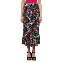 Floral-Print Midi Skirt