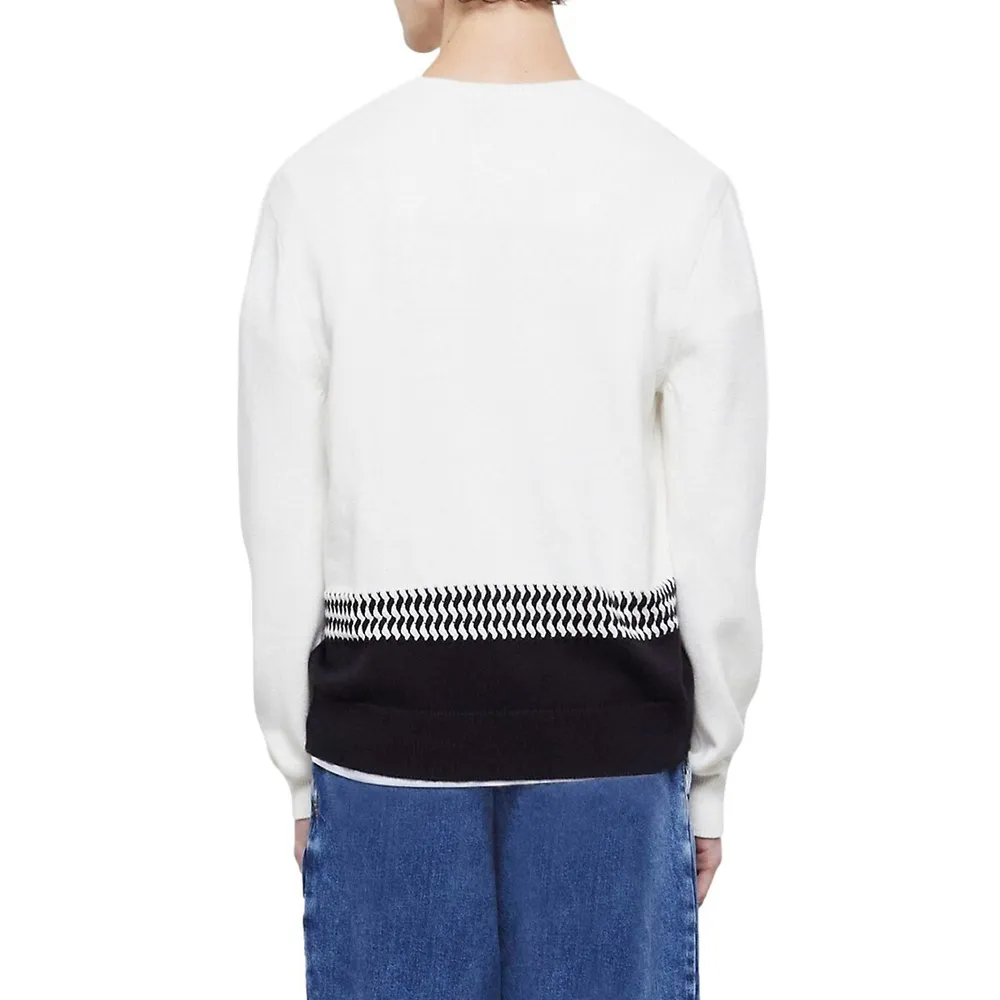 Two-Tone Cotton-Blend Sweater