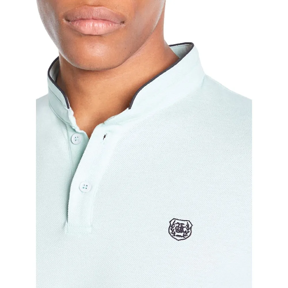 Slim-Fit Officer-Collar Polo Shirt