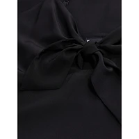 Knotted Fit-&-Flare Silk Midi Dress
