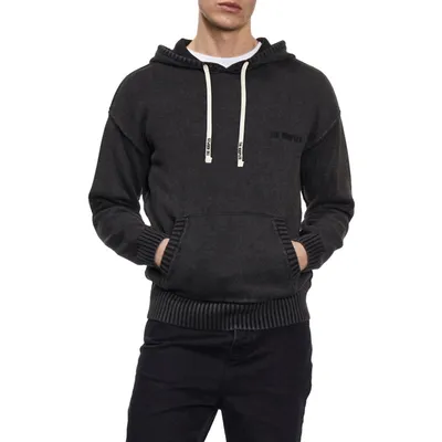 Cotton and Wool Knit Hoodie