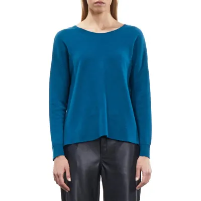 Convertible Button-Back Wool-Blend Sweater