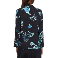 Floral-Print Notched-Collar Shirt