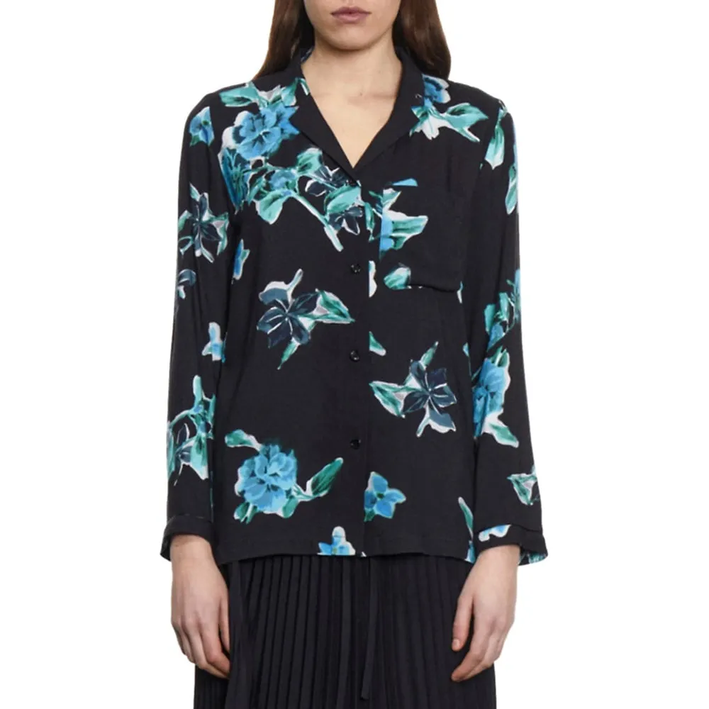 Floral-Print Notched-Collar Shirt