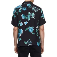 Comfort-Fit Tropical Floral Shirt
