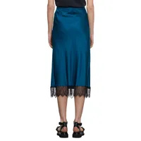 Lace-Hem Midi Skirt