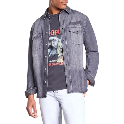 Slim-Fit Denim Utility Shirt