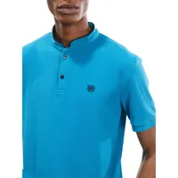 Slim-Fit Officer-Collar Polo Shirt