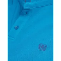 Slim-Fit Officer-Collar Polo Shirt