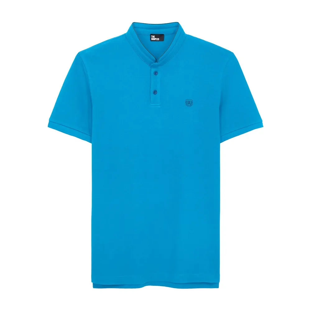 Slim-Fit Officer-Collar Polo Shirt